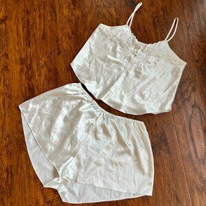 Vintage Corinna Fashions Satin Lingerie Pajama Set